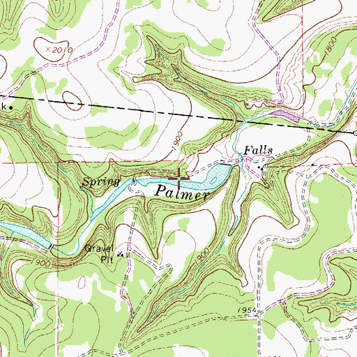 Topographic Map of Falls Lake, TX