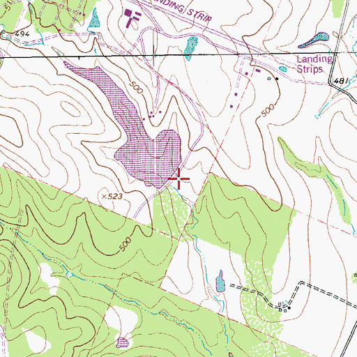 Topographic Map of Double D Ranch Dam, TX
