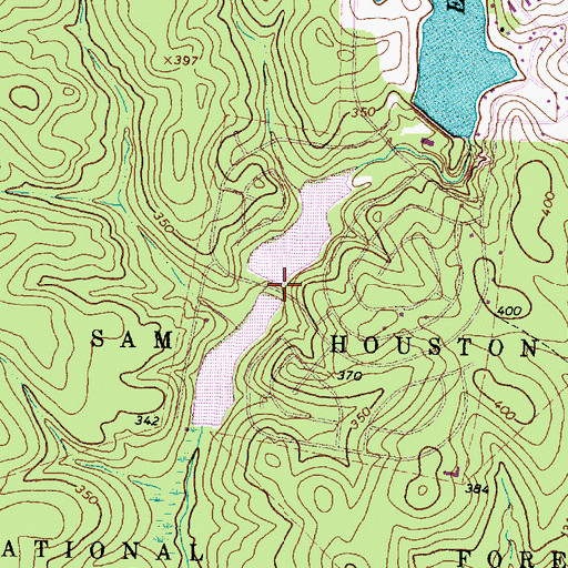 Topographic Map of Azalea Lake Dam, TX