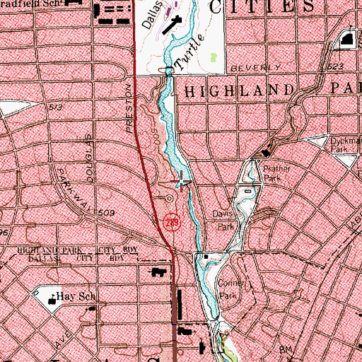 Topographic Map of Exall Lake Dam, TX