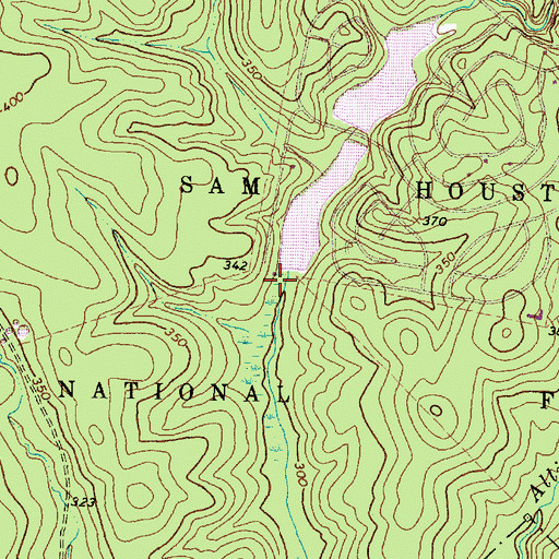 Topographic Map of Camelia Lake Dam, TX