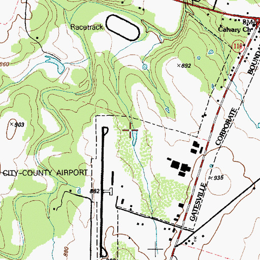 Topographic Map of Anchor Lake Dam, TX