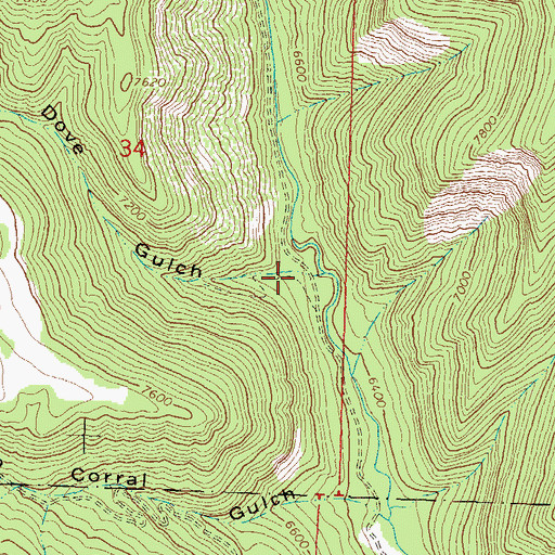 Topographic Map of Dove Gulch, CO