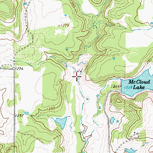 Topographic Map of Lake Bryson Dam, TX
