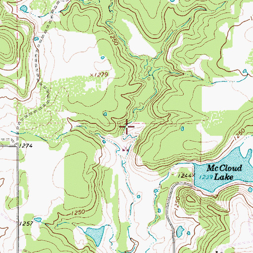 Topographic Map of Lake Bryson, TX