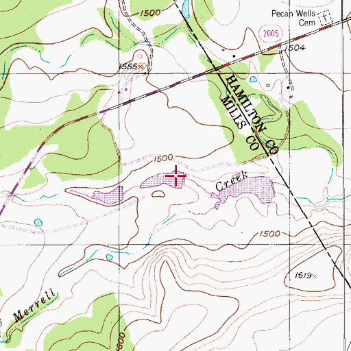Topographic Map of McCasland Lake Number 2 Dam, TX