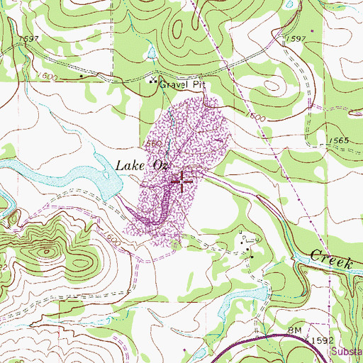 Topographic Map of Soil Conservation Service Site 3 Dam, TX