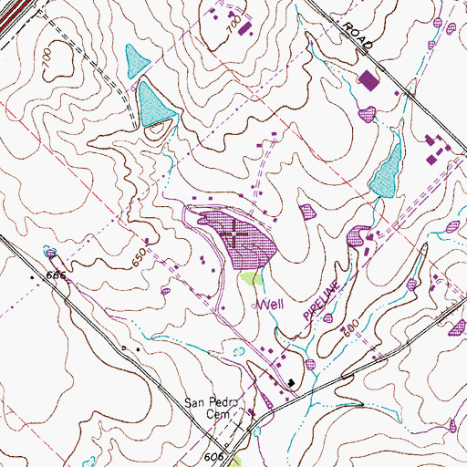 Topographic Map of South Ridge Estates Lake, TX