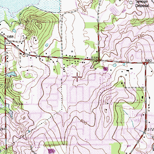 Topographic Map of Lake Greenbriar Dam, TX