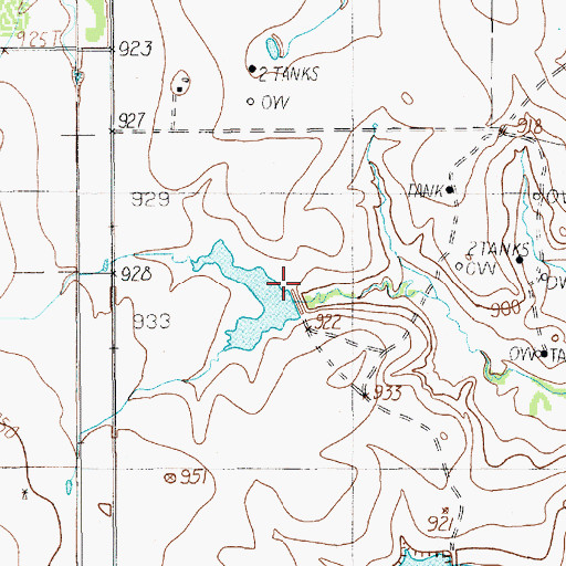 Topographic Map of Edwards Lake Dam, TX