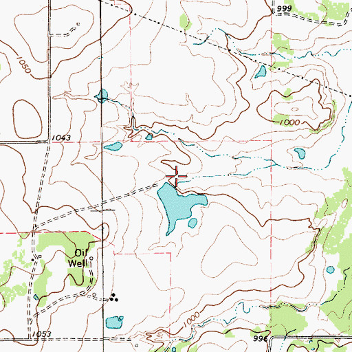 Topographic Map of Scott Lake Dam, TX
