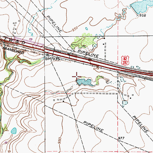 Topographic Map of School Land Lake Dam, TX