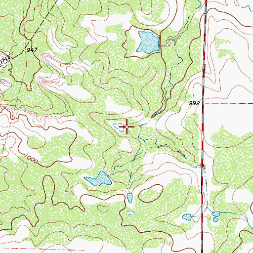 Topographic Map of Bridwell Lake Dam, TX