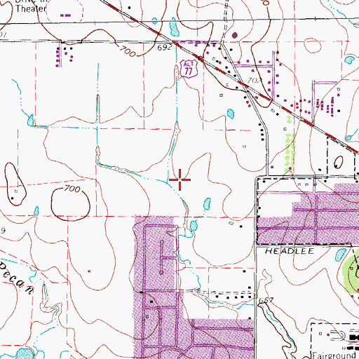 Topographic Map of Soil Conservation Service Site 17a Reservoir, TX