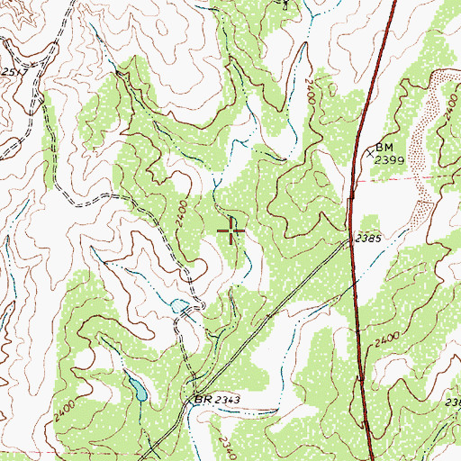Topographic Map of Soil Conservation Service Site 1 Reservoir, TX