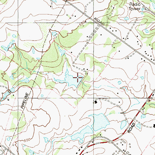 Topographic Map of Riley Lake Dam, TX