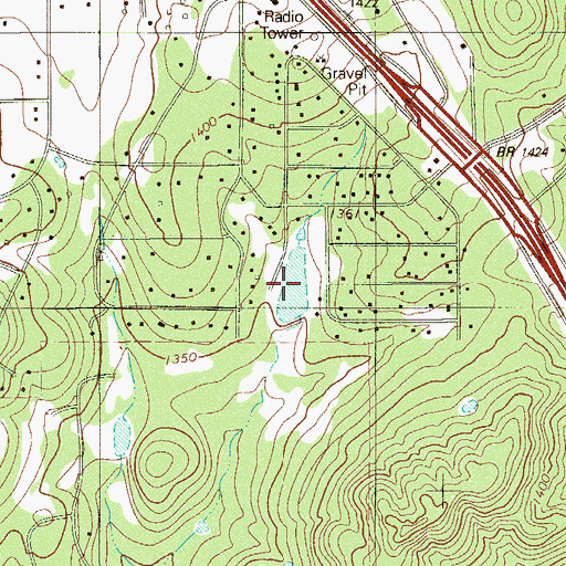 Topographic Map of Lakeside Acres Club Lake, TX