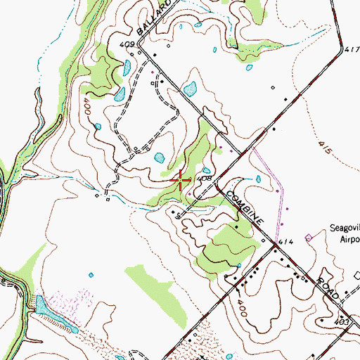 Topographic Map of Soil Conservation Service Site 3 Reservoir, TX