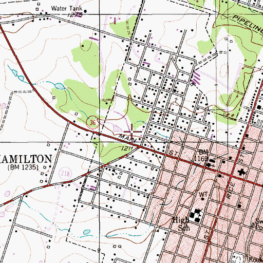 Topographic Map of Soil Conservation Service Site 5 Reservoir, TX