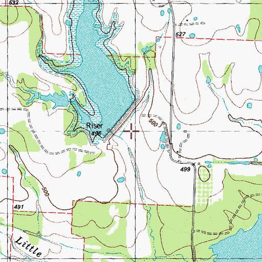 Topographic Map of Soil Conservation Service Site 5 Reservoir, TX