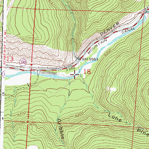 Topographic Map of Lone Pine Gulch, CO