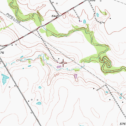 Topographic Map of Soil Conservation Service Site 65 Reservoir, TX