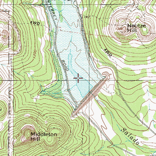 Topographic Map of Soil Conservation Service Site 1 Reservoir, TX