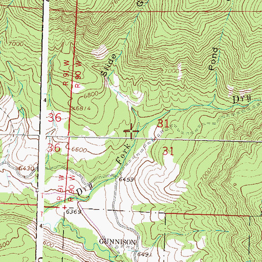 Topographic Map of Slide Gulch, CO