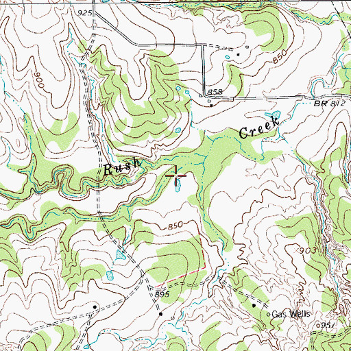 Topographic Map of Soil Conservation Service Site 15 Reservoir, TX