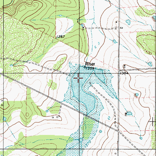 Topographic Map of Soil Conservation Service Site 8a-1 Dam, TX