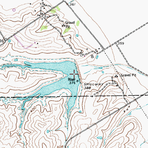 Topographic Map of Soil Conservation Service Site 10 Dam, TX