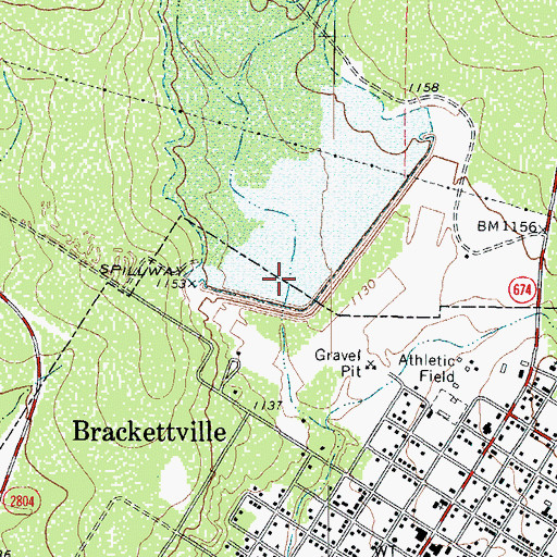 Topographic Map of Soil Conservation Service Site 1 Dam, TX