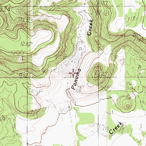 Topographic Map of Panama Creek Reservoir Dam, TX