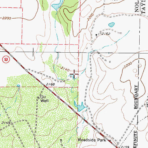 Topographic Map of Soil Conservation Service Site 2a Reservoir, TX