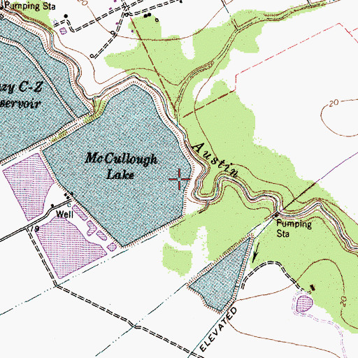 Topographic Map of McCullough Lake Levee, TX