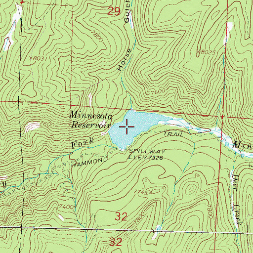 Topographic Map of Minnesota Reservoir, CO