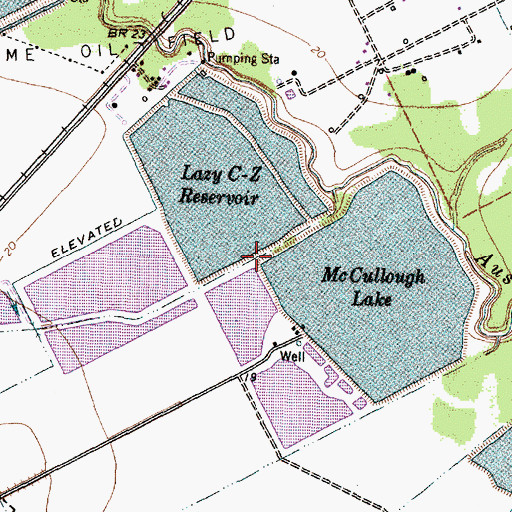 Topographic Map of Reservoir Number 17 Levee/McCullough Reservoir Complex Dam, TX