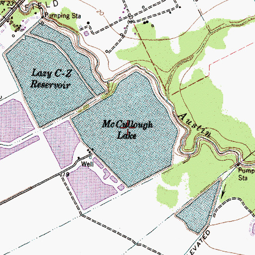 Topographic Map of Reservoir Number 17, TX