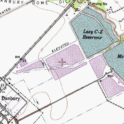 Topographic Map of Reservoir Number 8 Levee/Complex Number 2 Dam, TX
