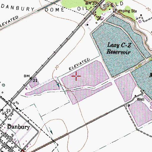 Topographic Map of Reservoir Number 8, TX