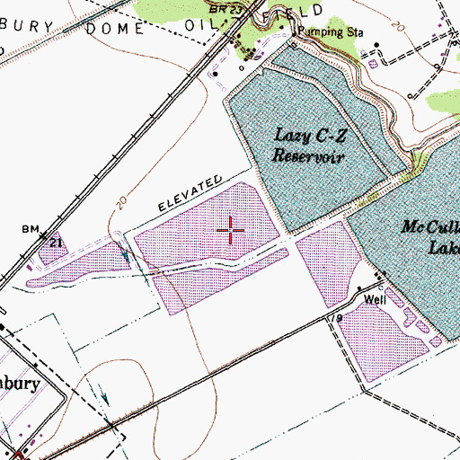 Topographic Map of Reservoir Number 9, TX