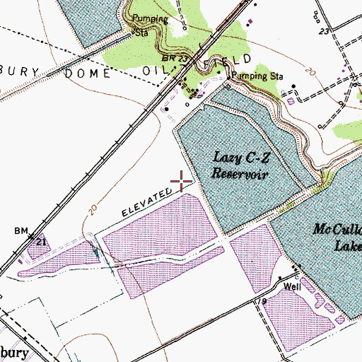 Topographic Map of Reservoir Number 10 Levee/Complex Number 2 Dam, TX