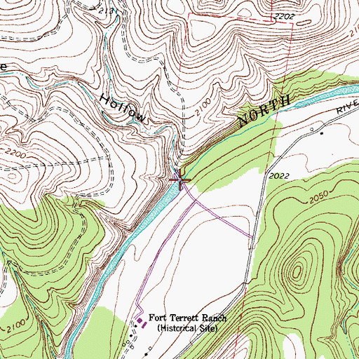 Topographic Map of Fort Terrett Ranch River Dam, TX