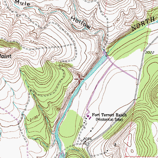 Topographic Map of Fort Terrett Ranch River Reservoir, TX