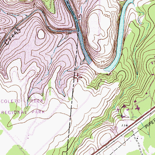 Topographic Map of Coleto Creek Dam, TX