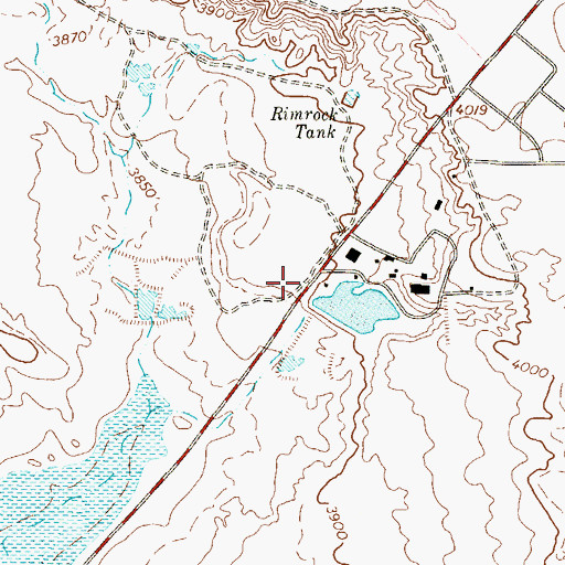 Topographic Map of Indian Cliff Ranch Main Lake Dam, TX