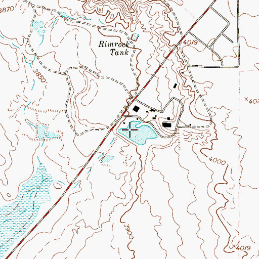 Topographic Map of Indian Cliffs Ranch Main Lake, TX