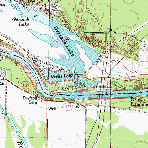 Topographic Map of Devils Lake, TX