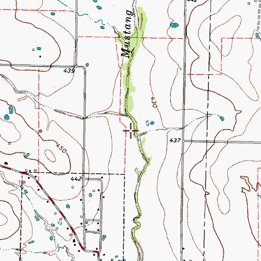 Topographic Map of Soil Conservation Service Site 1 Reservoir, TX