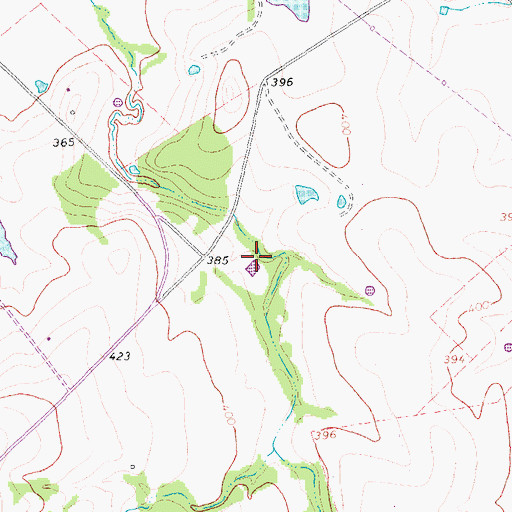 Topographic Map of Soil Conservation Service Site 36 Dam, TX